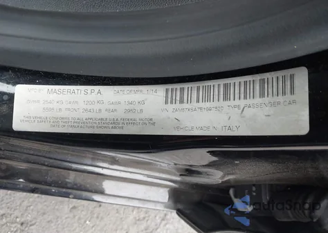 2014 Maserati Ghibli z USA, uszkodzony, nr VIN ZAM57XSA7E1097520